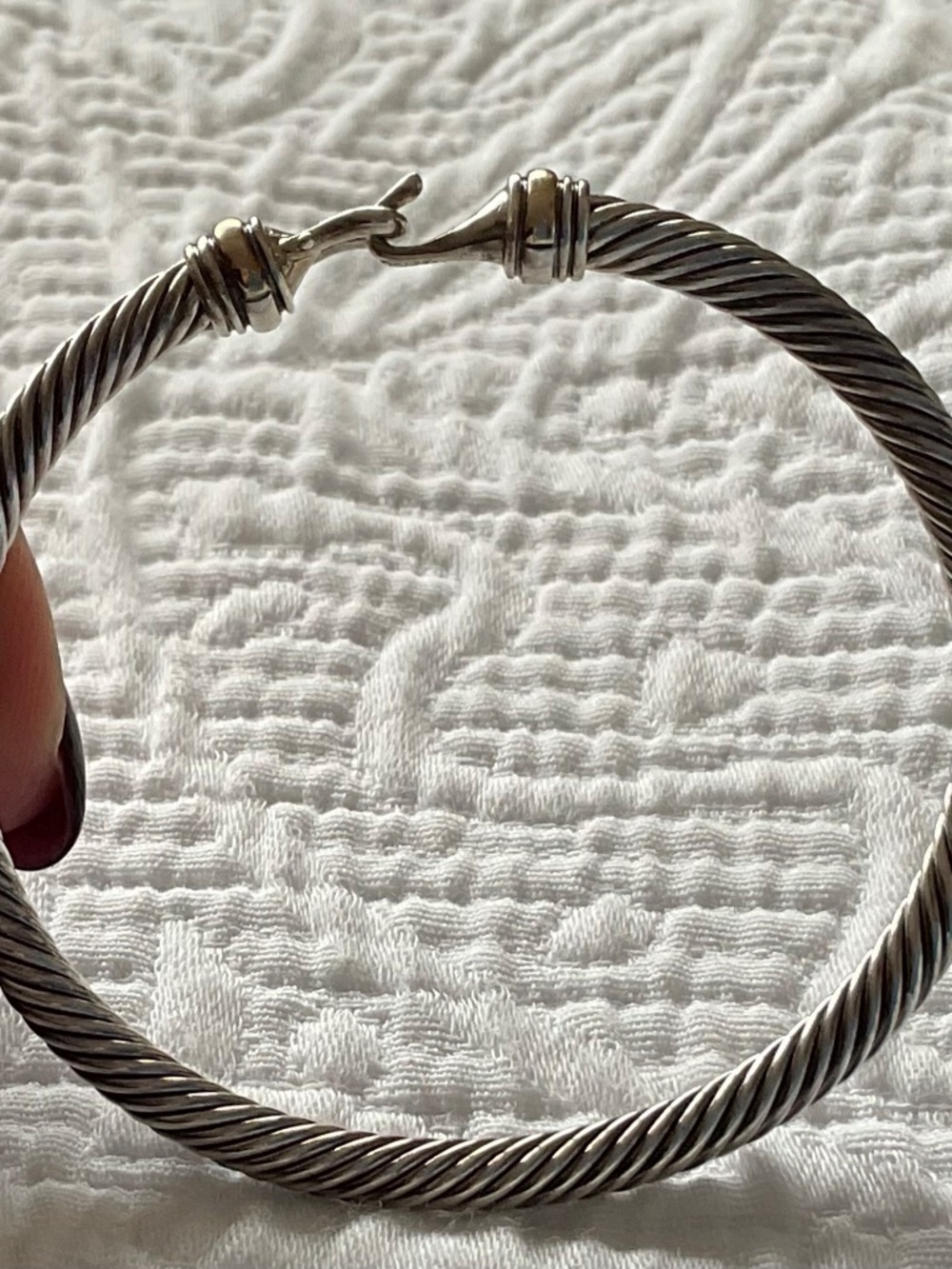 David Yurman Classic Cable Buckle Sterling Silver w 18K Yellow Gold - Picture 3 of 5